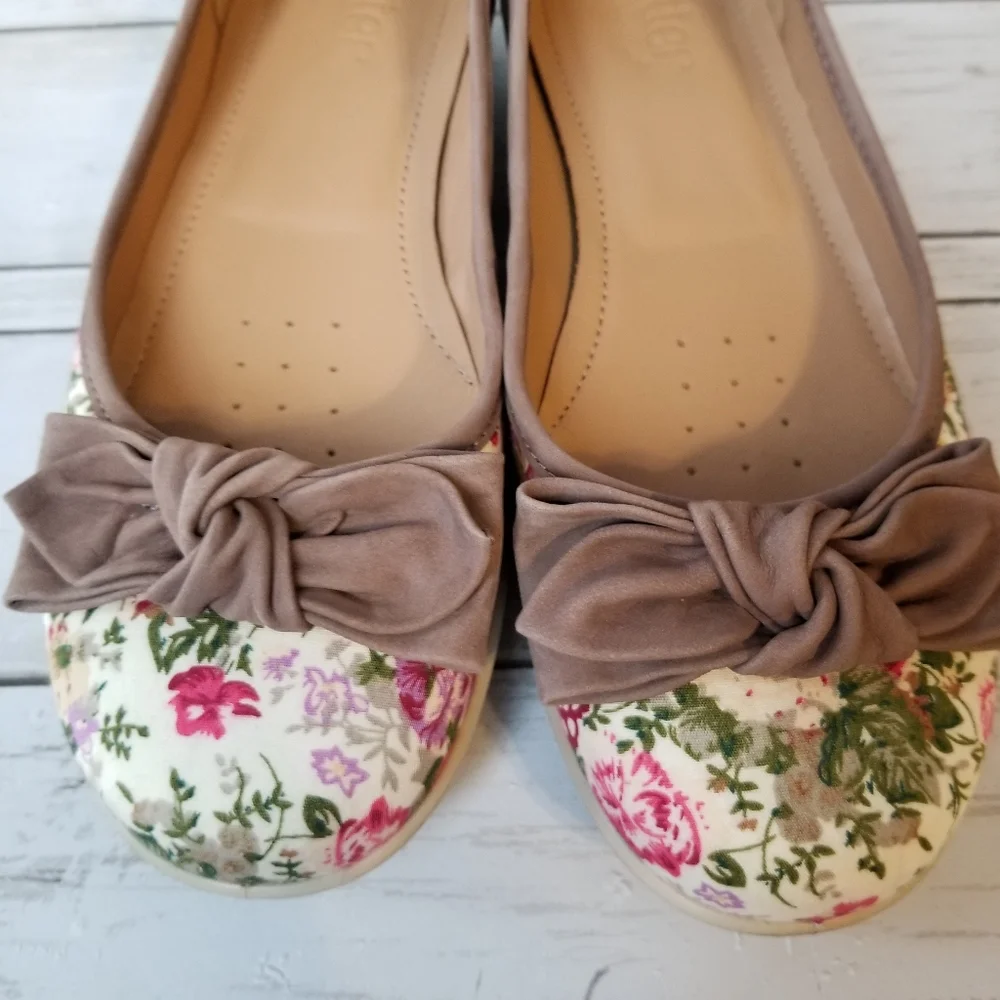 Hotter Comfort Concept Jewel Floral Bow Slip On Ballet Loafers